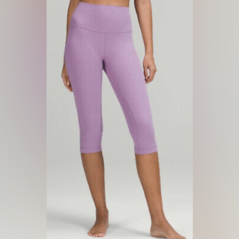 Lululemon Wunder Unders Align Cropped Leggings Tights Purple Lavender as 6